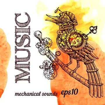 Steampunk bird Stock Illustration