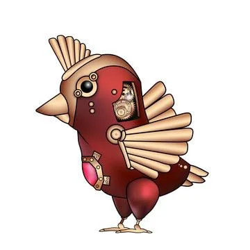 Steampunk Bird mechanical technical vector illustration Stock Illustration