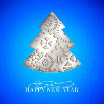 Steampunk christmas tree. Stock Illustration