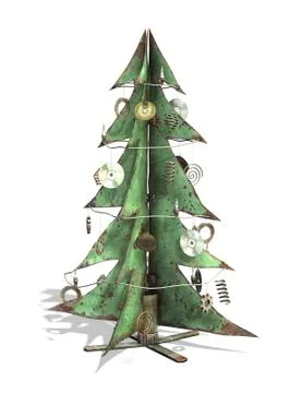 Steampunk Christmas Tree Stock Illustration