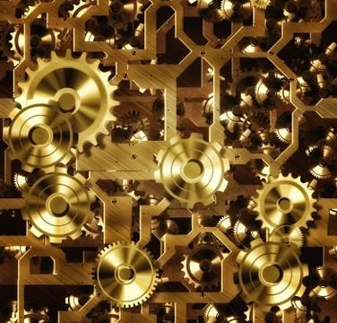Steampunk cogs and gears Stock Illustration
