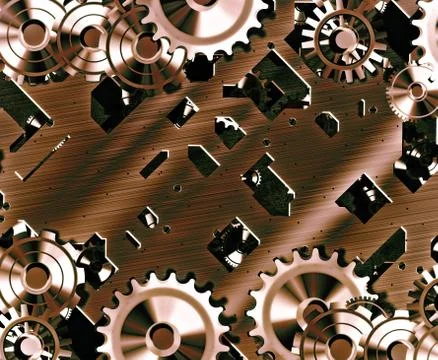 Steampunk cogs and gears Stock Illustration