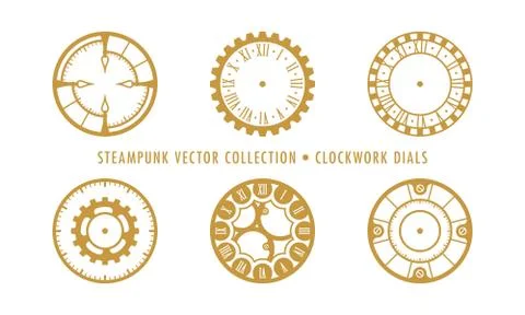 Steampunk Collection Isolated - Clockwork Dials Stock Illustration