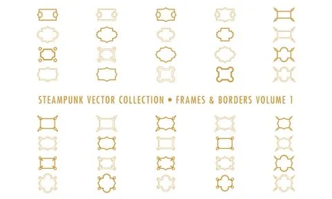Steampunk Collection Isolated - Frames and Borders 1 Stock Illustration