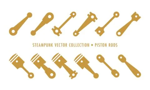Steampunk Collection Isolated - Piston Rods Stock Illustration