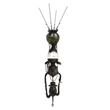 Steampunk equipment 3d rendering illustration Stock Illustration