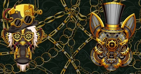 Steampunk Faces Stock Footage 166906204