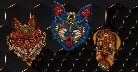 Steampunk Faces Stock Footage 166940111