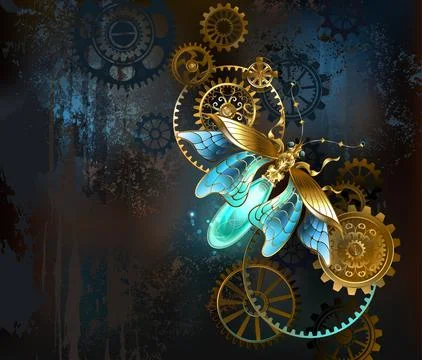Steampunk firefly Stock Illustration