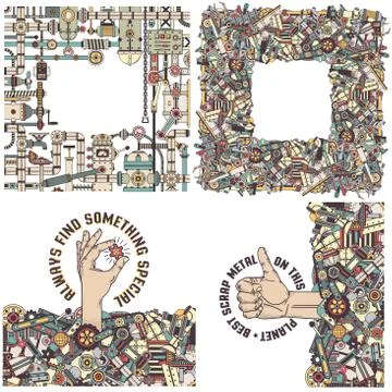 Steampunk frame Stock Illustration