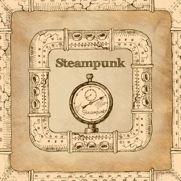 Steampunk frame Stock Illustration