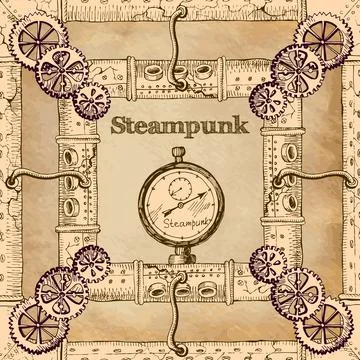 Steampunk frame Stock Illustration