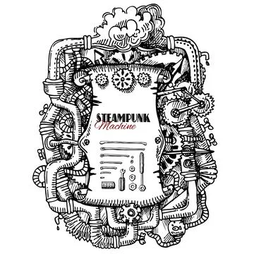 Steampunk frame Stock Illustration