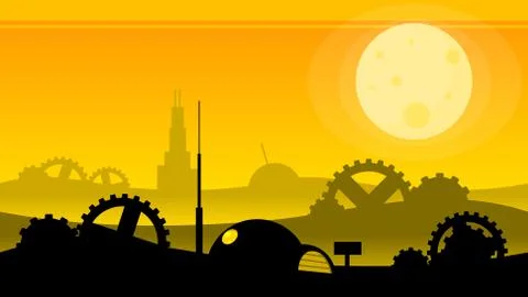 Steampunk Game Background Stock Illustration