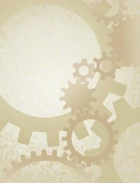 Steampunk Gears Background on Parchment Stock Illustration