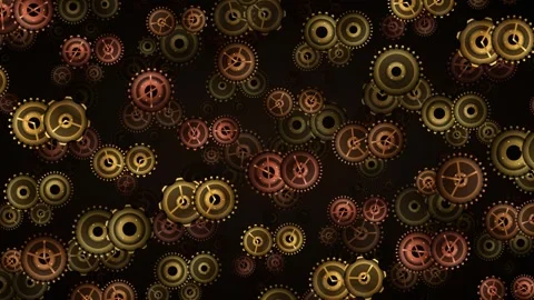 Steampunk Gears Rotating Loop - Vintage Brass Clockwork Mechanism 스톡 동영상 341563712