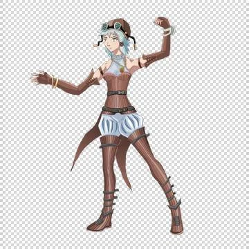 Steampunk Girl png Stock Illustration