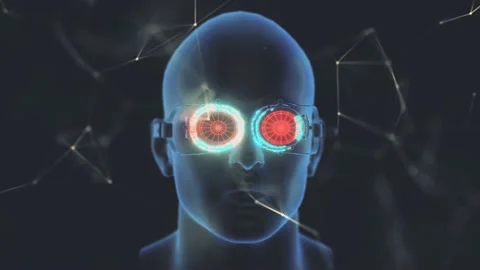 Steampunk Glasses in Head Stock Footage 145273455