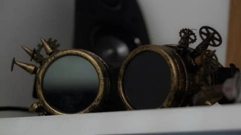 Steampunk glasses on the table. Foto stock