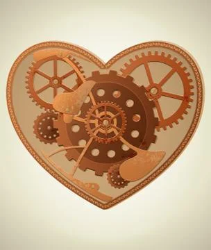 Steampunk heart Illustrazione stock