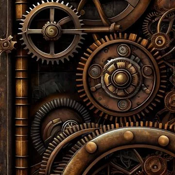 Steampunk machine background Stock Illustration