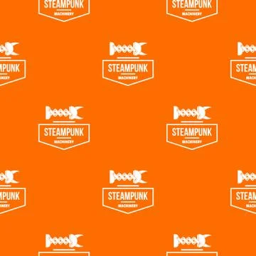 Steampunk machinery pattern vector orange Illustrazione stock