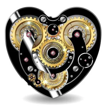 Steampunk mechanical heart Stock Illustration
