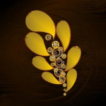 Steampunk Oak Leaf vector image Stock Illustration