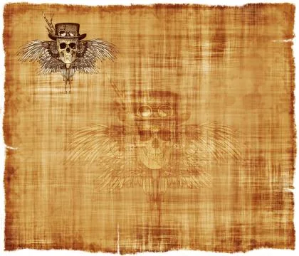 Steampunk Parchment Stationery Background Stock Illustration