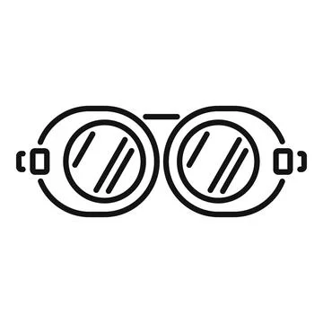 Steampunk pilot goggles line icon vector symbol Stock Illustration
