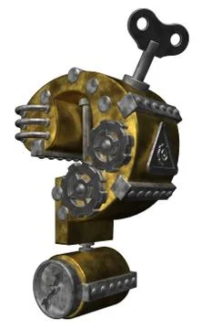 Steampunk question mark on white background - 3d illustration Stock Illustration