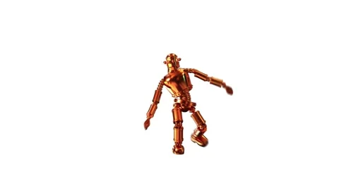 Steampunk Robot Dancing in a Clumsy Drunken Manner. Stock Footage 335099268