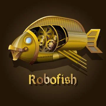 Steampunk robot fish Stock Illustration