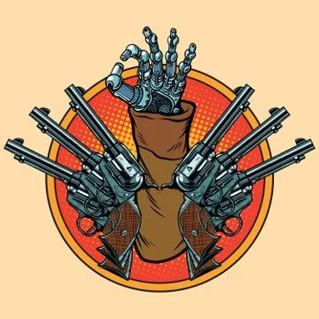 Steampunk robot okay gesture Stock Illustration