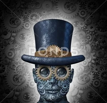 Steampunk science fiction Stock Illustration