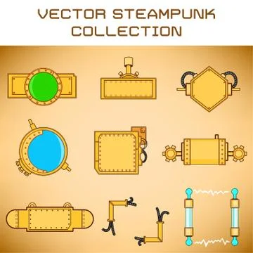Steampunk set 스톡 일러스트