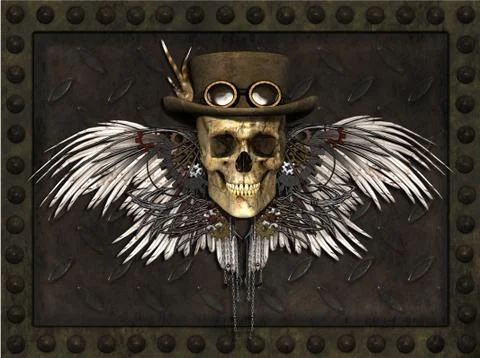 Steampunk Skull Stock Illustration