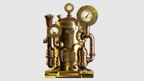 Steampunk steam boiler Stock Footage 245802940