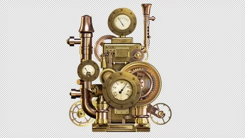 Steampunk steam engine Stock Footage 245804406