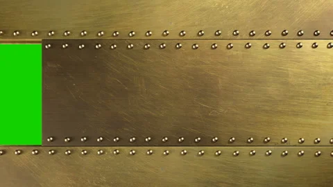 A steampunk-style brass bunker with an embrasure or window. Isolated. Video stock 325363531