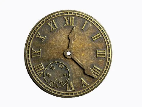 Steampunk style copper clock on a white background. Stock Photos