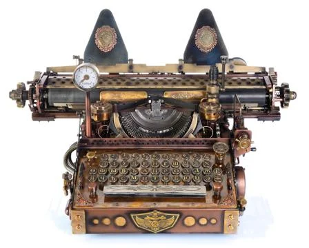 Steampunk style future Typewriter. Stock Photos