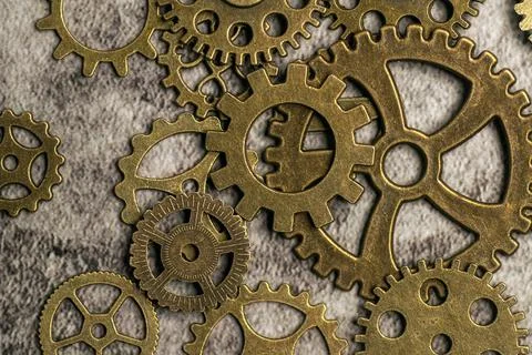 Steampunk style image with cogs and gears Stock Photos
