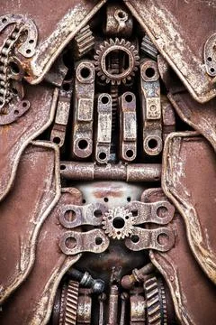Steampunk texture, background Stock Photos
