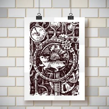 Steampunk time machine Stock Illustration