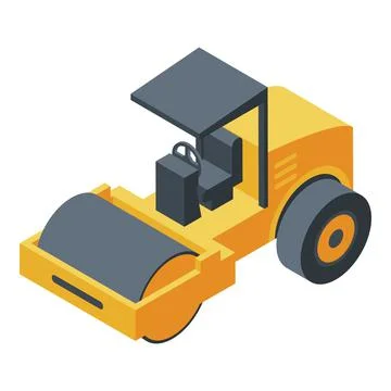 Steamroller machine icon, isometric style Illustrazione stock