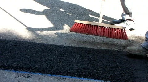 Steamroller at Roadworks, Road works Stock Footage