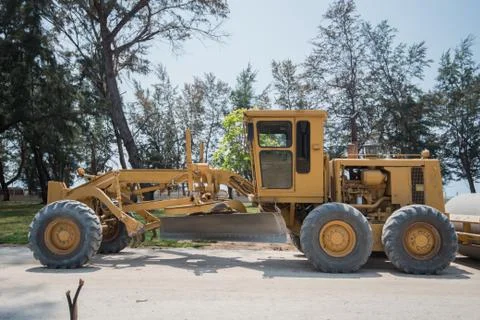 Steamroller, steamroller at a construction Stock Photos