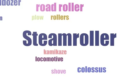 Steamroller Tag Cloud Animated On White Background 스톡 동영상 103666720