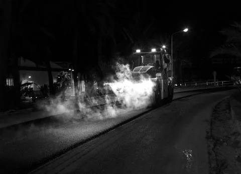 Steamroller working Stock Photos